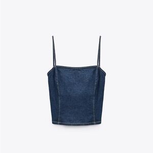 Open Back Denim Camisole Top